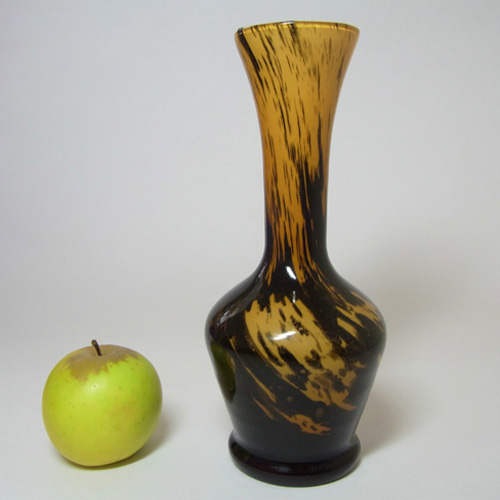(image for) V.B. Opaline Florence Italian Empoli Amber Glass Vase - Click Image to Close
