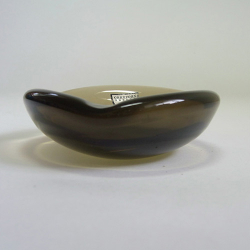(image for) Orrefors Swedish Smoky Amber Glass Bowl - Labelled - Click Image to Close