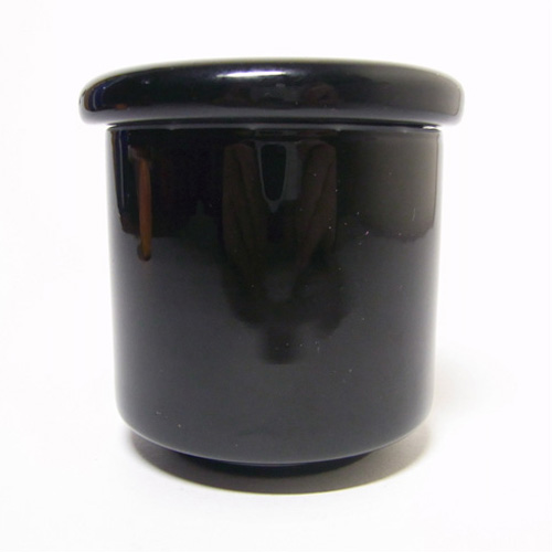 (image for) Holmegaard Palet Black Cased Glass Mustard Jar by Michael Bang - Click Image to Close