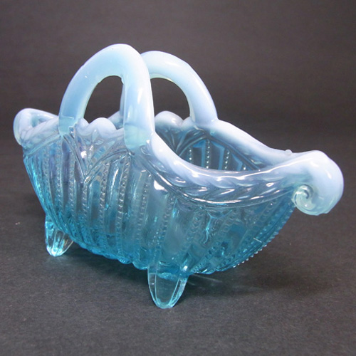(image for) Henry Greener 1900's Victorian Blue Pearline Glass Bowl - Click Image to Close