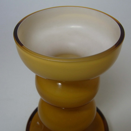 (image for) Polish Amber Hooped Cased Glass Scandinavian Style Vase - Click Image to Close