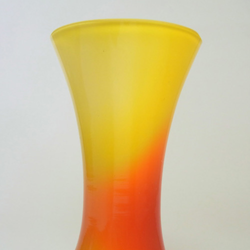 Polish Orange Cased Glass Scandinavian Style Vase - Click Image to Close