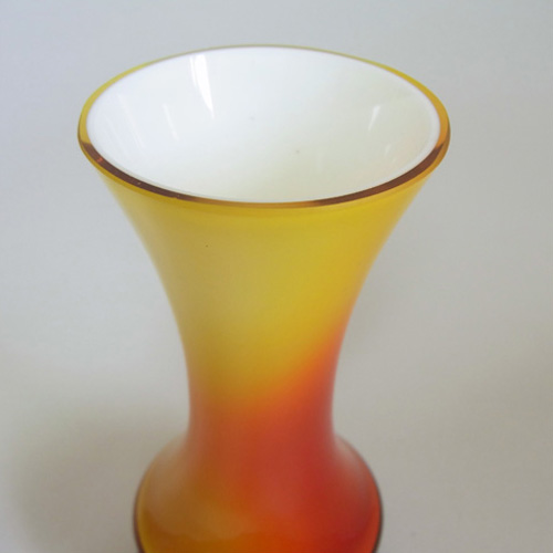 (image for) Polish Orange Cased Glass Scandinavian Style Vase - Click Image to Close