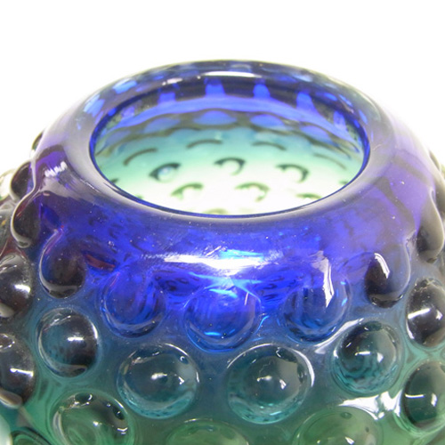 Prachen Czech Blue/Green Glass Vase, Frantisek Koudelka - Click Image to Close