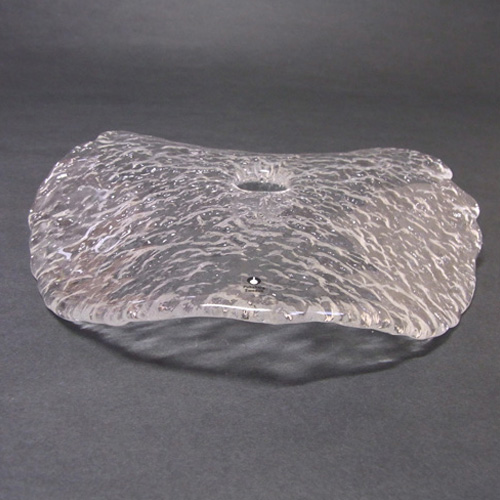 (image for) Pukeberg Textured Glass Candlestick Holder - Labelled - Click Image to Close