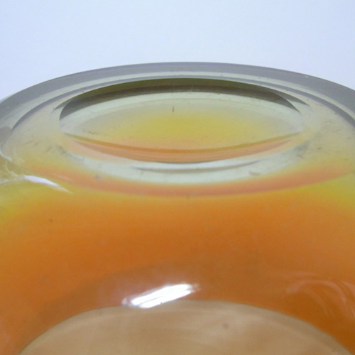 (image for) Pukeberg Swedish Orange + Yellow Glass Bowl - Labelled - Click Image to Close