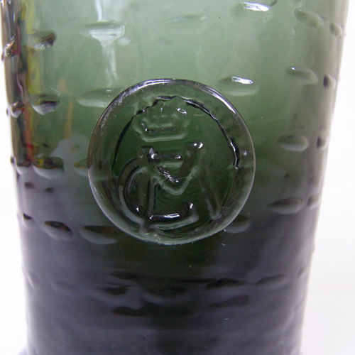 Reijmyre Swedish Smoky Textured Glass Vase - Labelled - Click Image to Close