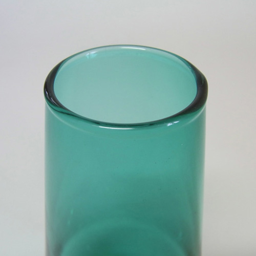 Riihimaki / Riihimaen Lasi Oy Turquoise Glass Vase - Labelled - Click Image to Close