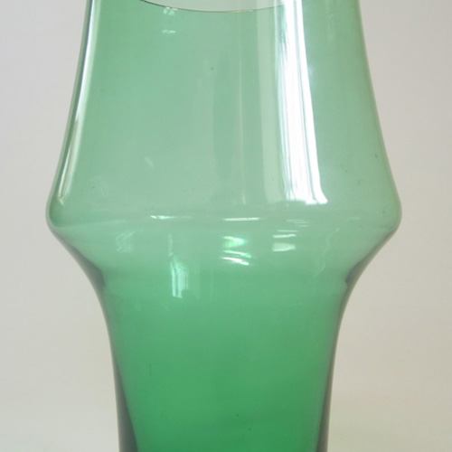 Riihimaki / Riihimaen Lasi Oy Finnish Green Glass Vase - Click Image to Close