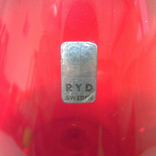 (image for) Ryd 1970's Scandinavian Red Vase/Brandy Glass - Labelled - Click Image to Close