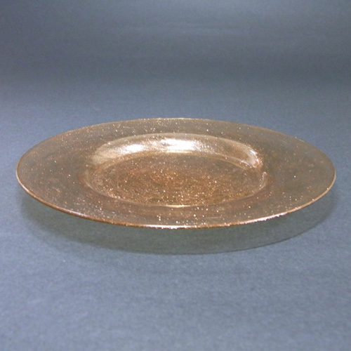 (image for) Salviati Copper Aventurine Murano Glass Plate / Dish - Click Image to Close