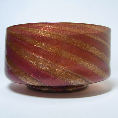 (image for) Salviati Copper Aventurine Glass Finger Bowl - Click Image to Close