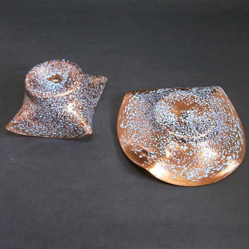(image for) Salviati Aventurine + Granzioli Glass Bowl + Plate Set - Click Image to Close