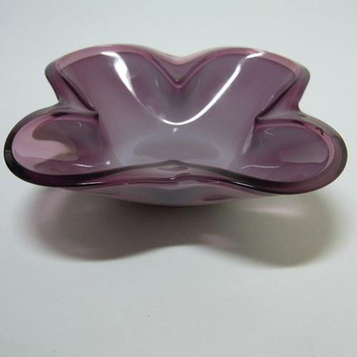 (image for) Sasaki Japanese Purple Cased Glass Bowl/Ashtray - Click Image to Close