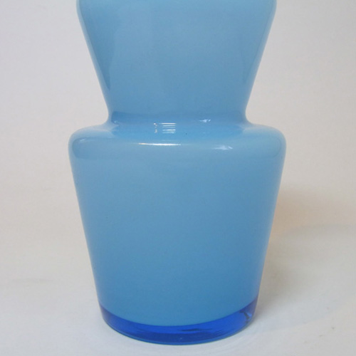 Lindshammar / Alsterbro Swedish Blue Hooped Glass Vase - Click Image to Close