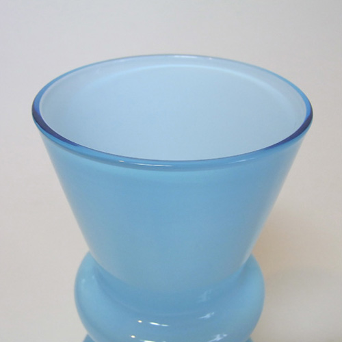 (image for) Lindshammar / Alsterbro Swedish Blue Hooped Glass Vase - Click Image to Close