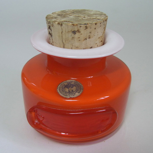 (image for) Holmegaard Palet Orange Cased Glass Spice Jar by Michael Bang - Click Image to Close