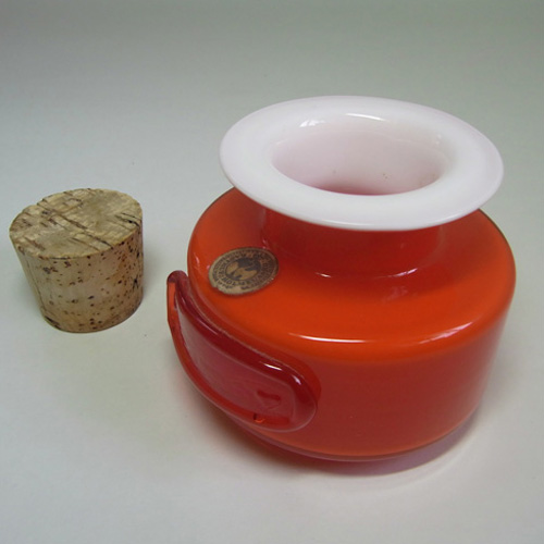 (image for) Holmegaard Palet Orange Cased Glass Spice Jar by Michael Bang - Click Image to Close