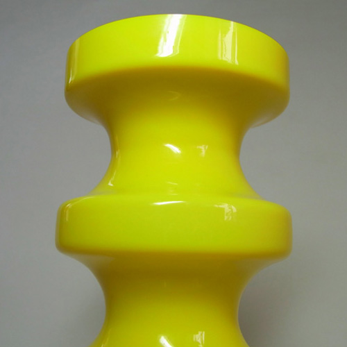 (image for) Alsterfors #S5014 Yellow Glass Hooped Vase Signed "P Ström 68" - Click Image to Close