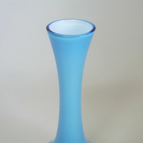 (image for) Ekenas Glasbruk Swedish Blue Cased Glass 9.5" Vase - Click Image to Close