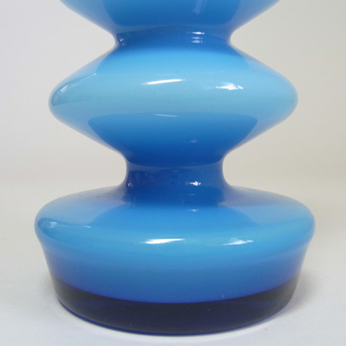 (image for) Friedrich German Blue Retro Cased Glass 'Hooped' Vase - Click Image to Close