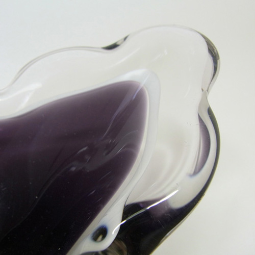(image for) Sea Glasbruk 1970's Swedish Purple Glass Bowl - Signed - Click Image to Close
