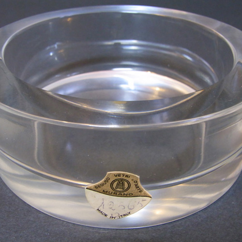 Seguso Vetri d'Arte #12565 Glass Bowl / Ashtray, Labelled - Click Image to Close