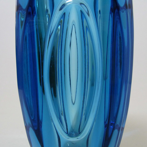 (image for) Rosice Sklo Union Blue Glass Lens Vase Rudolf Schrötter #914 - Click Image to Close
