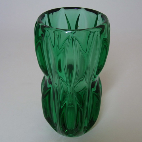 (image for) Rosice Sklo Union Green Glass Vase by Jan Schmid #1032 - Click Image to Close