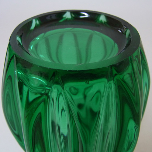 Rosice Sklo Union Green Glass Vase by Jan Schmid #1032 - Click Image to Close