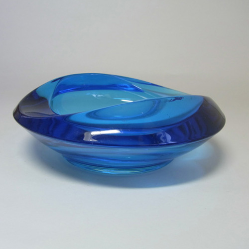 Sklo Union Rosice Blue Glass Bowl - Rudolf Jurnikl - Click Image to Close