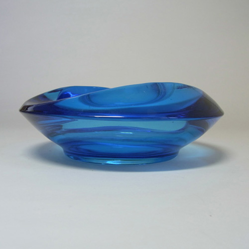 (image for) Sklo Union Rosice Blue Glass Bowl - Rudolf Jurnikl - Click Image to Close