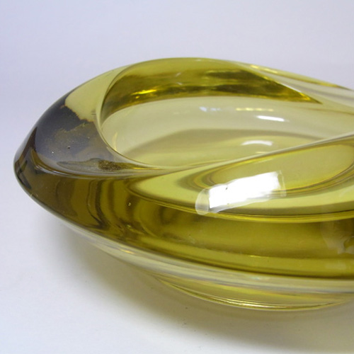 (image for) Sklo Union Rosice Yellow Glass Bowl - Rudolf Jurnikl - Click Image to Close