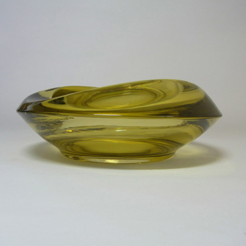 (image for) Sklo Union Rosice Yellow Glass Bowl - Rudolf Jurnikl - Click Image to Close