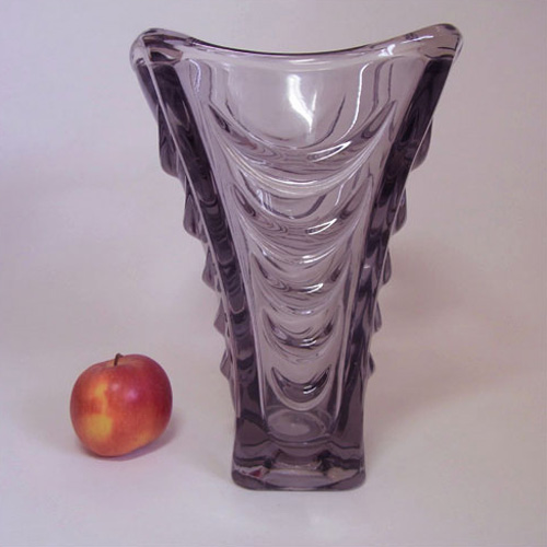 Sklo Union Heřmanova Purple Glass Vase - Václav Hanuš - Click Image to Close