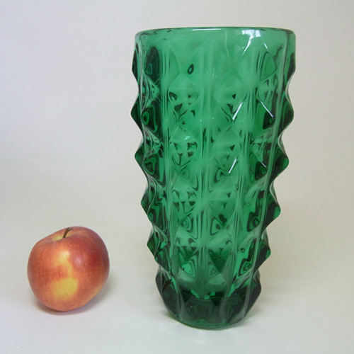 Rosice Sklo Union Green Glass Vase by Jiri Zejmon #1292 - Click Image to Close
