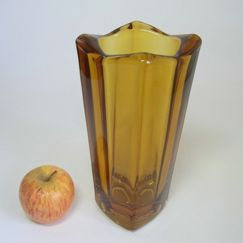 (image for) Rosice Sklo Union Amber Glass Vase Jiri Zejmon #472 - Click Image to Close
