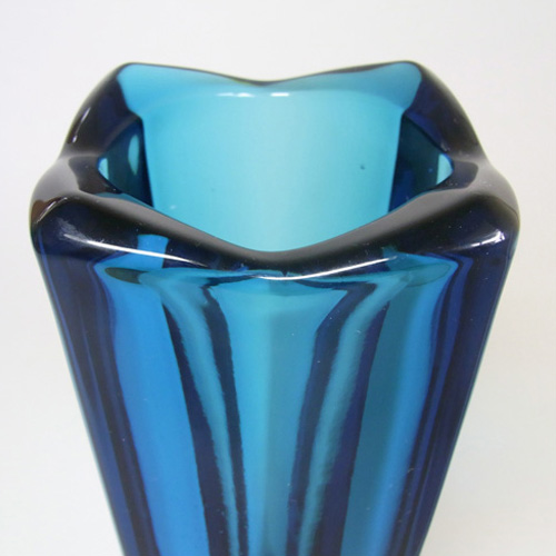 Rosice Sklo Union Blue Glass Vase Miroslav Kubinec #472 - Click Image to Close