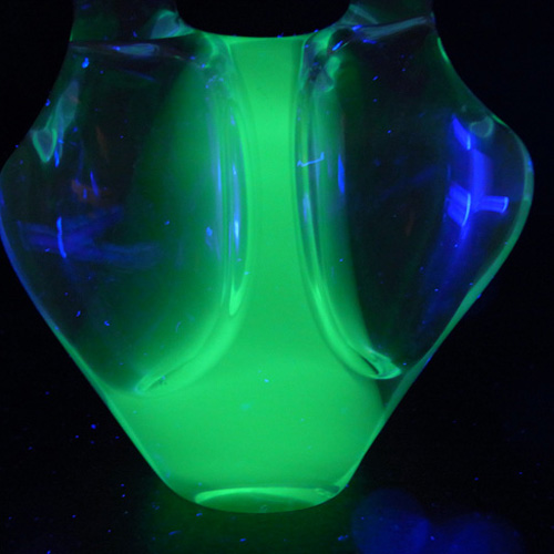 Skrdlovice #6242 Czech Blue & Green Glass Vase by Ladislav Palecek - Click Image to Close