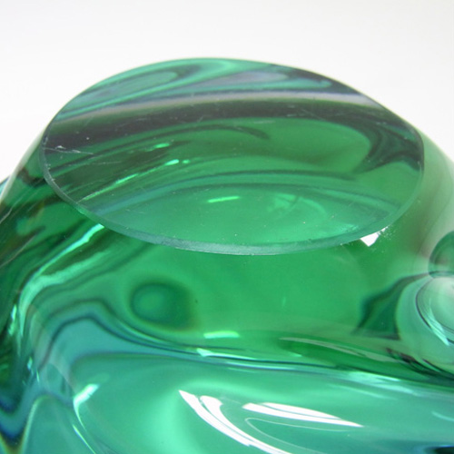 (image for) Skrdlovice #5199 Czech Blue & Green Glass Bowl by Jan Beránek - Click Image to Close