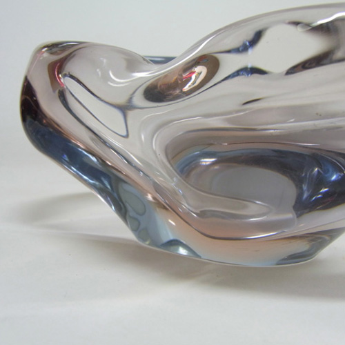 Skrdlovice #5960 Czech Pink & Blue Glass Bowl by Emanuel Beránek - Click Image to Close