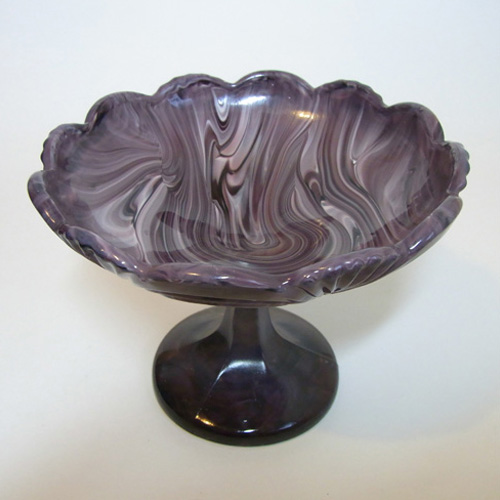 (image for) Davidson 1890's Victorian Malachite/Slag Glass Comport/Bowl - Click Image to Close