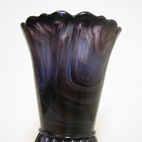 (image for) Davidson 1890's Victorian Malachite/Slag Glass Vase - Click Image to Close