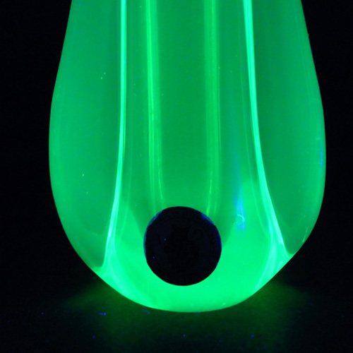(image for) Galliano Ferro Murano Sommerso Amber & Uranium Glass Stem Vase - Label - Click Image to Close