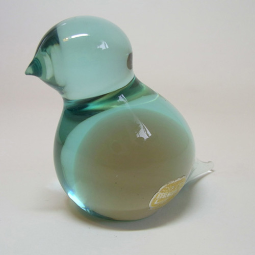 (image for) Zelezny Brod Czech Amber + Blue Glass Bird - Labelled - Click Image to Close