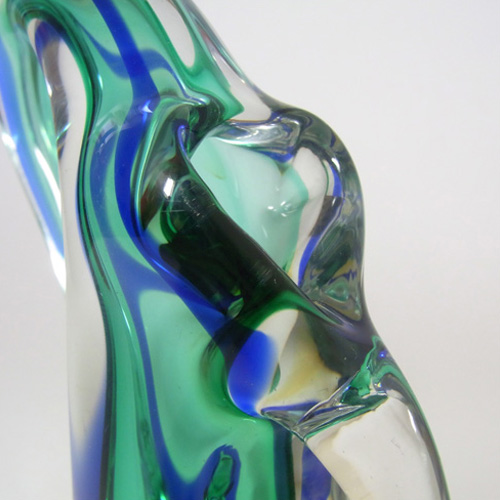 (image for) Murano/Venetian Sommerso Organic Green Glass Vase - Click Image to Close