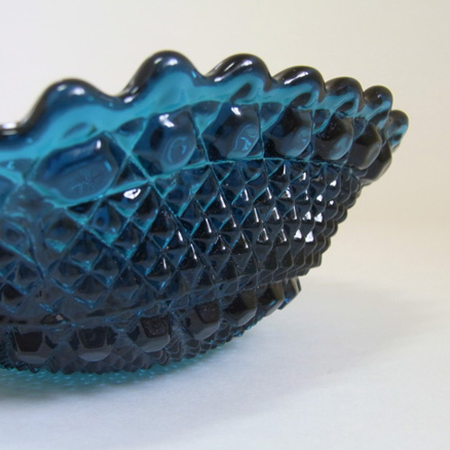 Sowerby #2266 1950s Turquoise Blue Glass Bowl - Labelled - Click Image to Close