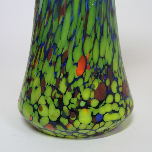 1930's Czech/Bohemian Spatter/Splatter Glass Vase - Click Image to Close