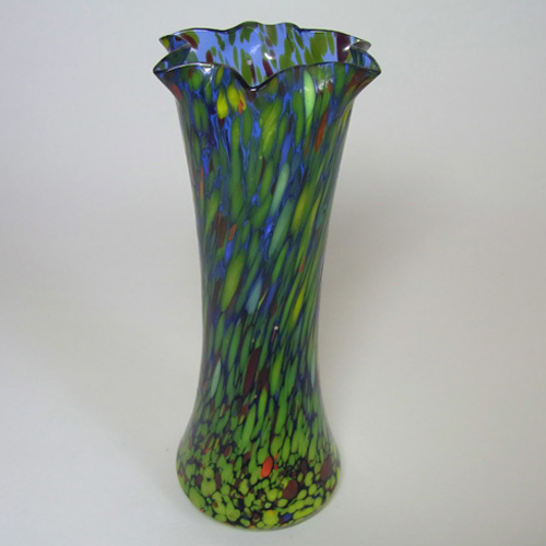 (image for) 1930's Czech/Bohemian Spatter/Splatter Glass Vase - Click Image to Close