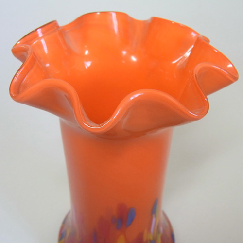 Czech 1930's Multicoloured Spatter/Splatter Glass Vase - Click Image to Close